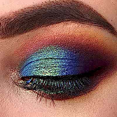 Color MakeUp Пример цветного яркого макияжа глаз - Angel Studio